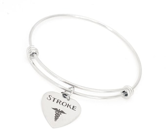 Stroke Charm Bracelet, Stroke Bracelet, Medical Symbol Charm, Medical Condition Awareness, Medical Condition Bracelet, Stroke Awareness