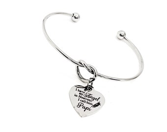 Memorial Gift, I Have An Angel In Heaven I Call Him Papi Bracelet, Loss Of Dad, Charm Bracelet, Gift For Her, Sympathy Gift