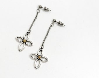 Senfkorn-Ohrhänger mit Kreuzmotiv, Senfkorn-Schmuck, Matthäus 17,20, Senfkorn-Schmuck mit Glaubenssymbol, Bibelgeschenke, Glaubensgeschenk