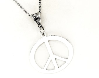 Peace Jewelry, Peace Symbol Necklace, Gift For Her, Peace Gifts, Peace Symbol, Peace Pendant