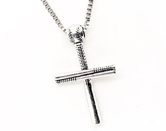 Baseball Cross Necklace - Etsy