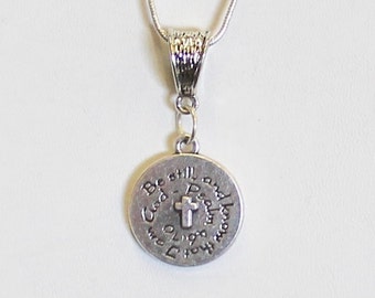 Collana "Stai fermo e sappi che io sono Dio", gioielli con versetti della Bibbia del Salmo 46:10, regalo per lei basato sulle Scritture, regalo di gioielli cristiani ispiratori