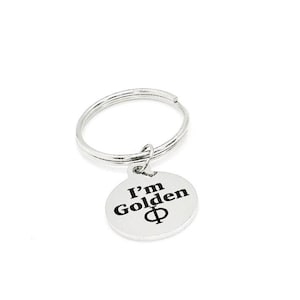 Soy Golden Phi Charm Llavero, Mayor de Matemáticas, Regalo de Estudiante de Matemáticas, Letra Griega Phi, Matemáticas, Amante de las Matemáticas, Profesor de Matemáticas, Regalo de Esposa, Matemáticas Divertidas