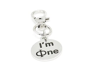 I’m Phine Clip On Charm, I’m Fine, Greek Letter Phi, Math College Student, New Job, Programming, Developer, Bag Charm, Backpack Charm
