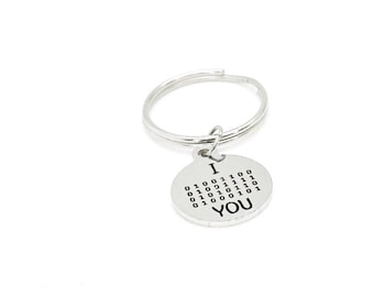 I Love You Charm Keychain, Binary Code, Computer Science, Programmer, Developer, CS Student, Going To College, Computer Science Major