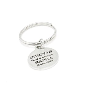 Jehovah Rapha The God Who Heals Charm Keychain, Exodus 15 26, Sickness Sympathy, Healing Prayers, Faith Healing, Scripture Gift, Bible Verse
