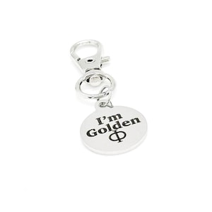 Soy Golden Phi Clip On Charm, Estoy bien, Letra griega Phi, Estudiante universitario de matemáticas, Nuevo trabajo, Programación, Desarrollador, Encanto de bolsa, Encanto de mochila