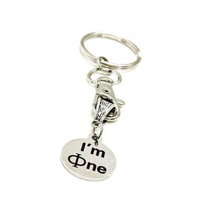 Ich bin Phine, ich bin fein Charm Schlüsselanhänger, griechischer Buchstabe Phi, Goldener Schnitt, Mathematiker, Mathematiklehrer Geschenk, Mathe-College-Student, Math-Dur