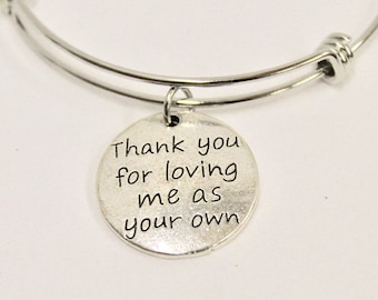 Stepmom Gift, Thank You For Loving Me As Your Own Bracelet, Stepmom Jewelry, Gift for Stepmom, Mother-In-Law Gift, Thank You Gift For MIL