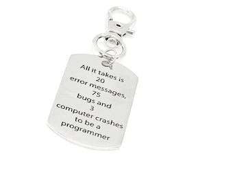 Dije de clip divertido de programador informático, informática, estudiante universitario, nuevo trabajo, programación, desarrollador, dije para bolso, dije para mochila