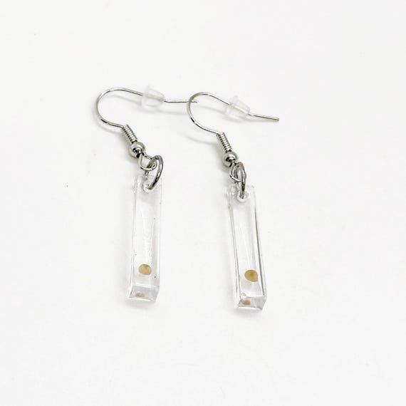 Mustard Seed Bar Resin Hook Style Earrings,  Mustard Seed Earrings, Matthew 17 20, Faith Jewelry, Bible Verse Gift, Scripture, Faith