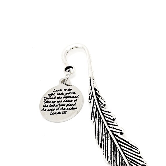 Bookmark Gift, Learn To Do Right, Seek Justice, Isaiah 1 17 Bookmark, Journaling Page Marker, Scripture Gift, Social Worker Gift
