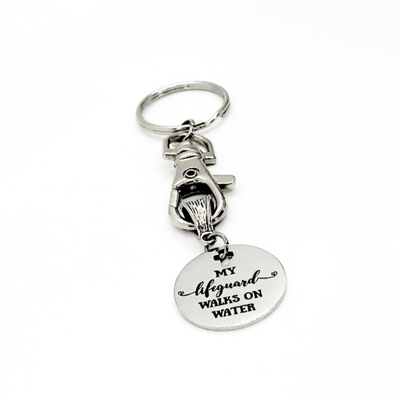 Christian Keychain, My Lifeguard Walks On Water Keychain, Christian Gift, Jesus Is My Lifeguard, Matthew 14 25 Gift, Jesus Walks On Water