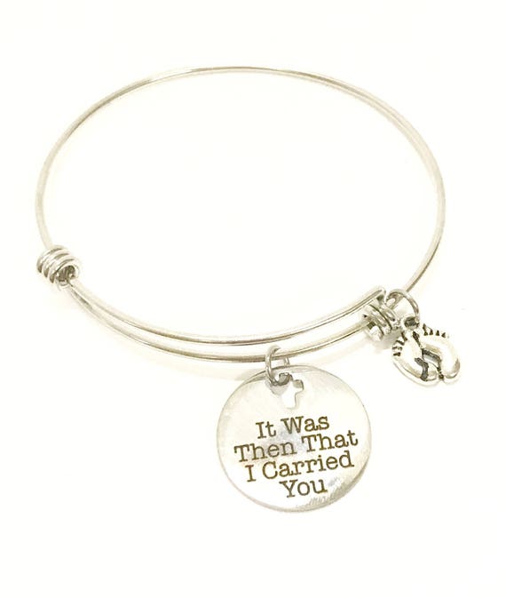 Christian Bracelet, It Was Then That I Carried You Footprints Charm Bracelet, Religious Sympathy Gift For Her, Christian Daughter Gift