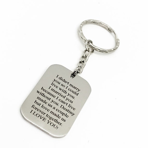 Husband Gift, Wife Gift, Love Keychain, I Can’t Live Without You, Anniversary Gift, Gift For Wife, Gift For Husband, Wedding Gift, Honeymoon