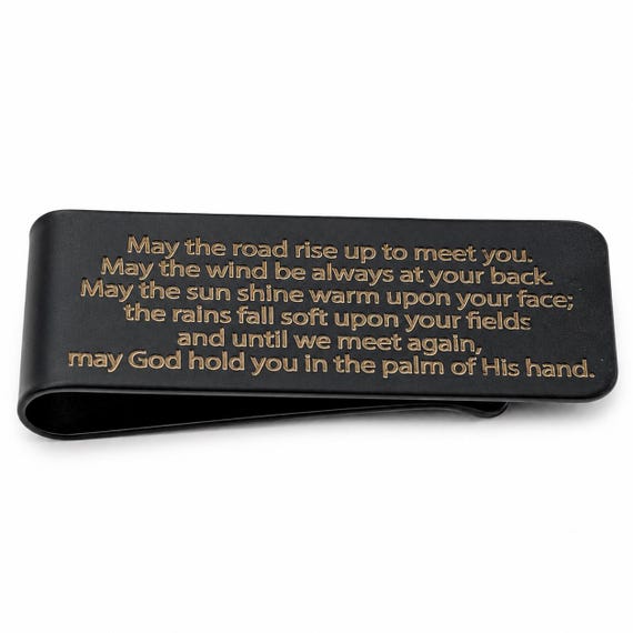 Black Irish Blessing Stainless Steel Money Clip