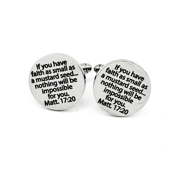 Mustard Seed Scripture 20mm Cuff Links
