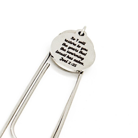 God Will Restore Lost Years Charm Bookmark, Joel 2 25, Recovery Gift, Scripture Gift, Faith Gift, Christian Recovery, Reader Gift, Bible