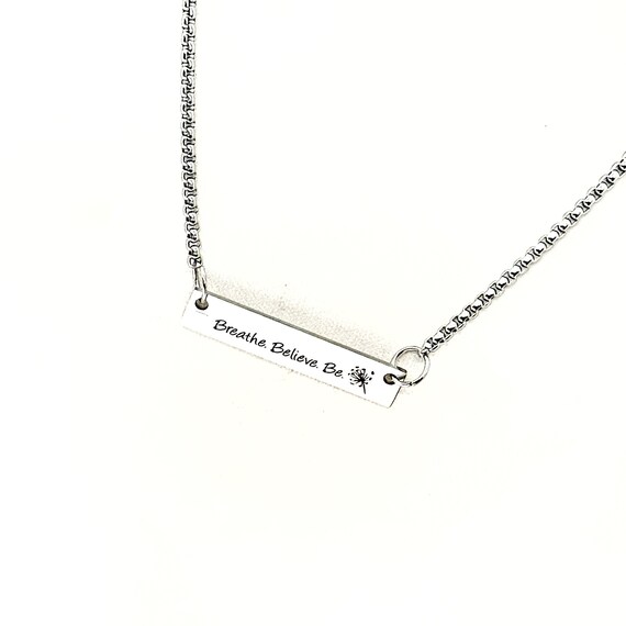 Breathe Believe Be Dandelion Connector Charm Necklace, Encouragement, Encouraging Her, Gift For Her, Daughter Gift, Granddaughter, College