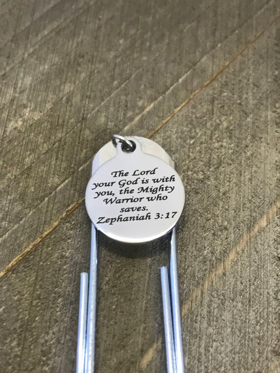 Scripture Gift, Planner Bookmark, Zeph 3 17 Bookmark, Planner Paper Clip Bookmark, The Lord Is With You Gift, Planner Accessories