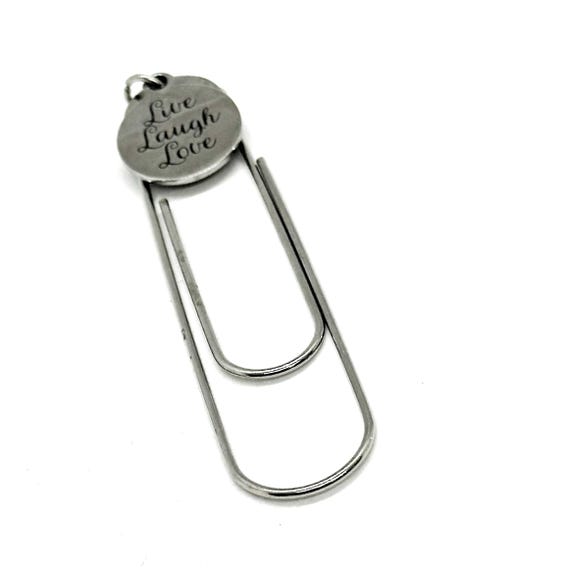 Live Laugh Love Charm Bookmark, Paperclip Bookmark, Reader Gift, Book Lover, Gift For Her, Gift For Him, Bible Bookmark, Daughter, Son