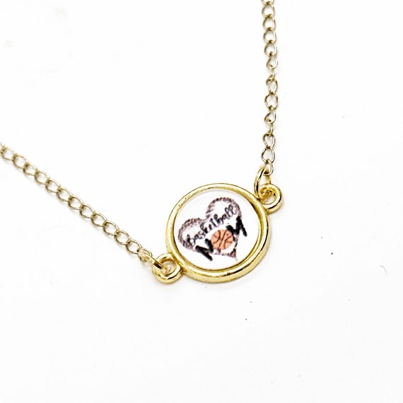 Basketball Mom Connector Pendant Necklace, Love My Basketball Player, Sports Mom, Wife, Mom Gift, Senior Day Mom Gifts, Gift For Her