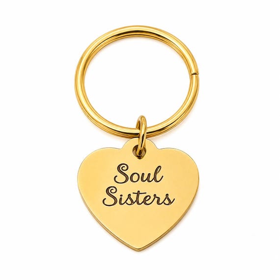 Soul Sisters Goldtone Stainless Heart Keychain