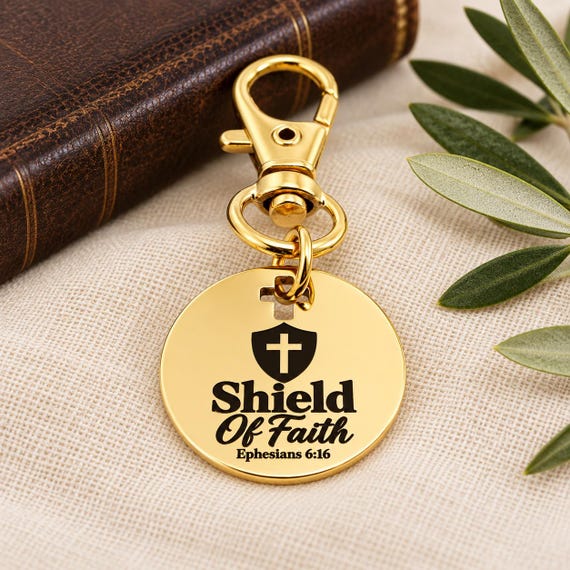 Shield Of Faith Goldtone Clip On Charm