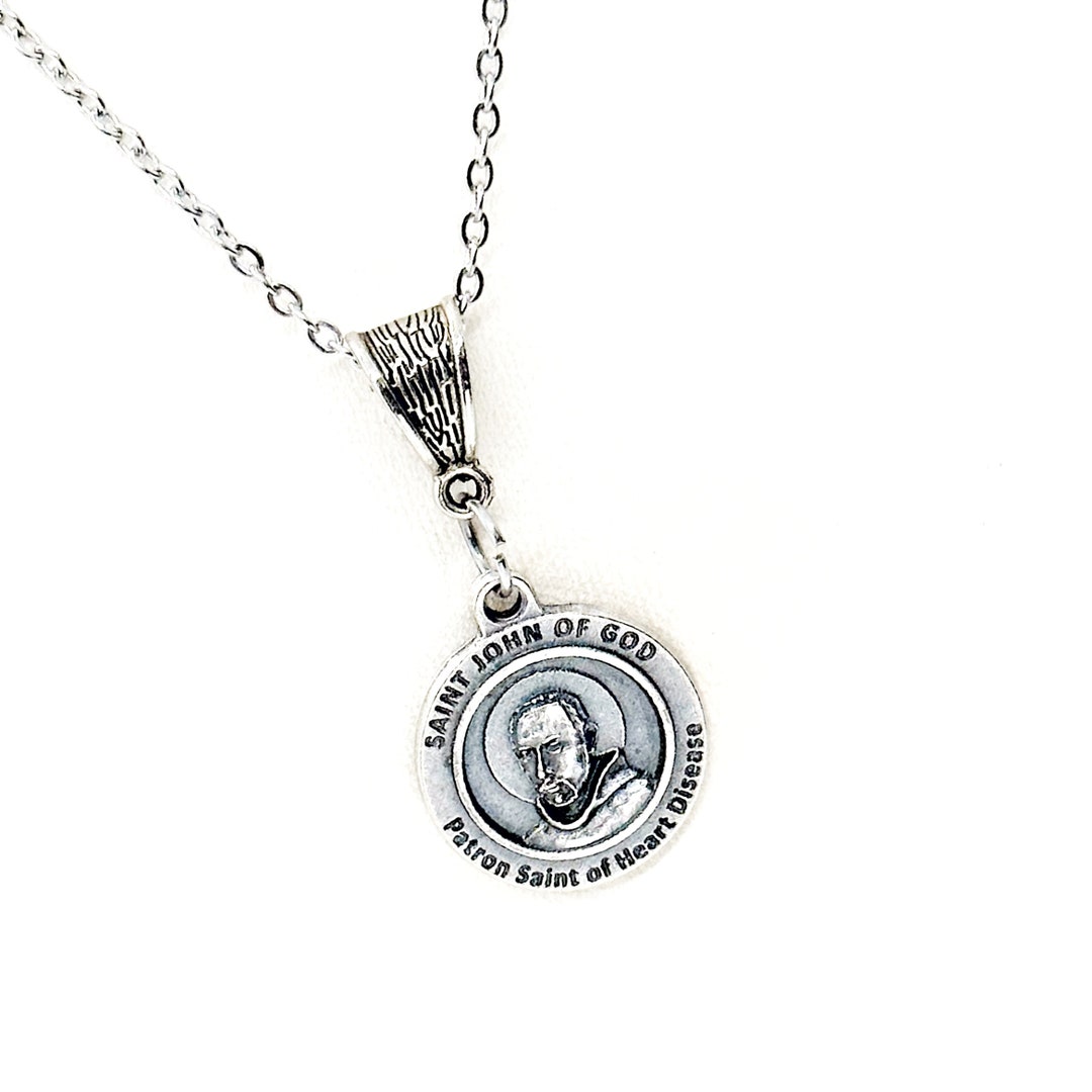 Patron Saint Gift, Saint John of God Necklace, Patron Saint of Heart