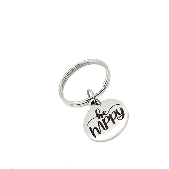 Motivating Gift, Be Happy Keychain, Charm Keychain, Affirmation Gifts, Affirmation Quotes, Encouraging Her, Encouraging Him, Happy Gift