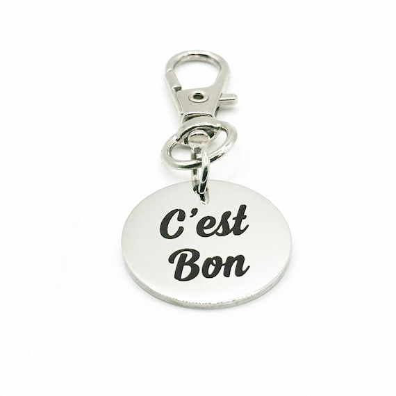 Cest Bon French Quote Clip On Charm Stainless Steel Engraved Charm Bag Zipper Purse Planner Accessory Gift