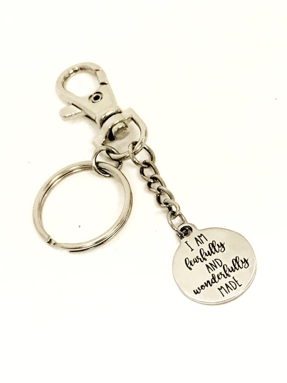Bible Verse Gifts, I Am FearFully And Wonderfully Made Keychain, Psalm 139 14 Bible Verse Keychain, Daughter Gift, Bible Verse Keychain Gift