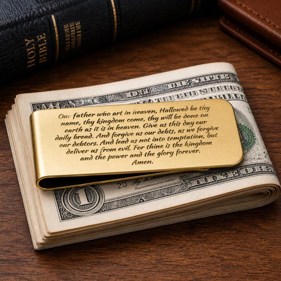 The Lord's Prayer Money Clip Scripture Gift