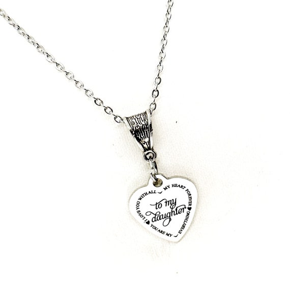 Daughter Gift, Daughter Necklace, To My Daughter I Love You With All My Heart Forever, Daughter Birthday, Daughter Graduation, Gift For Her