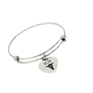 ICD Medical Charm Bracelet, ICD Awareness, ICD Jewelry, Medical Notification, Medical Awareness, Heart Charm