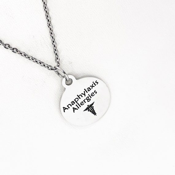 Anaphylaxis Allergies Necklace, Allergic Reaction Medical ID, Anaphylaxis Condition Medical Notification, Medical Condition Necklace