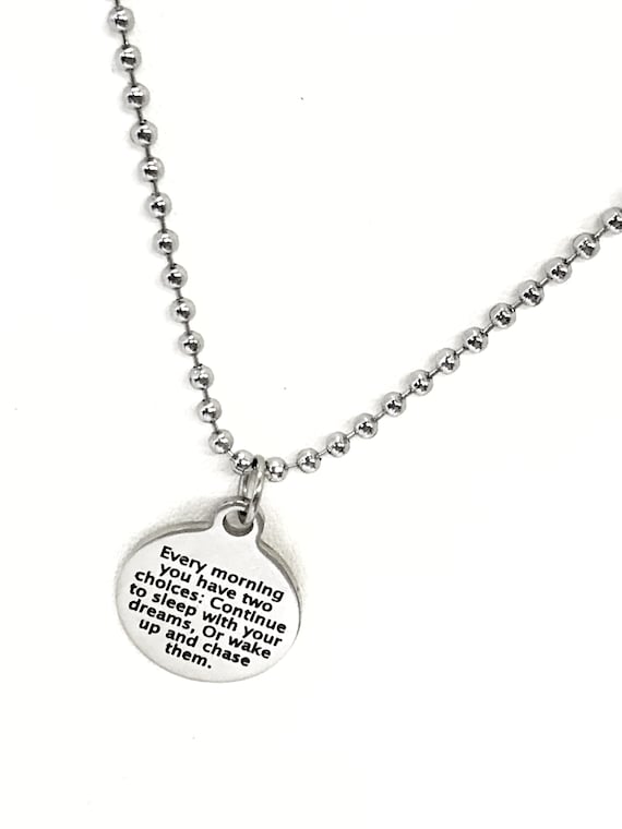 Motivation Gift for Son, Every Morning You Have Two Choices Necklace, Chase Your Dreams, Son Sport Gift, Encouraging Him, Success Quote
