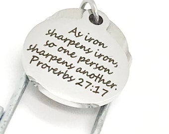 Christian Gift, Iron Sharpens Iron Bookmark, Proverbs 27 17 Bookmark, Scripture Gift, Bible Bookmark, Planner Bookmark, Sharpen Each Other