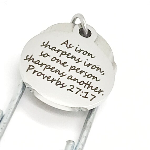 Christian Gift, Iron Sharpens Iron Bookmark, Proverbs 27 17 Bookmark, Scripture Gift, Bible Bookmark, Planner Bookmark, Sharpen Each Other