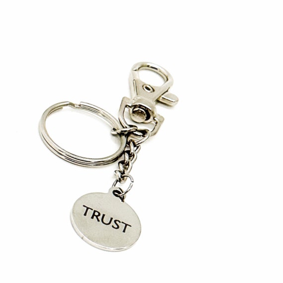 Trust Charm Keychain, Proverbs 3 5 Charm, Trust In God, Faith Gift, Trust Gift, Scripture Gift, Christian Gift, New Car Gift