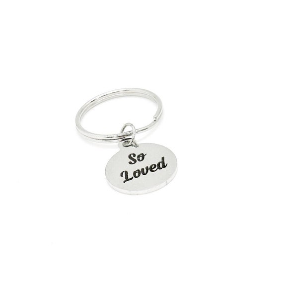 So Loved Charm Keychain, Love Gift, Boyfriend, Girlfriend, Husband, Wife, Anniversary, Birthday, Valentine Day, Wedding Gifts, Son, Daughter