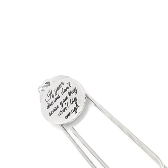 If Your Dreams Don’t Scare You They Aren’t Big Enough Charm Bookmark, Paperclip Bookmark, Dream Big Gifts, Encouraging Her, Motivating Gifts