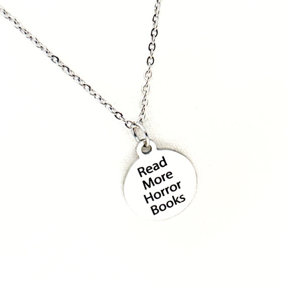 Read More Horror Books Pendant Necklace, Horror Book Lover, Gift For Her, English Teacher Gift, Literature Lover, Author Gift, Book Lover