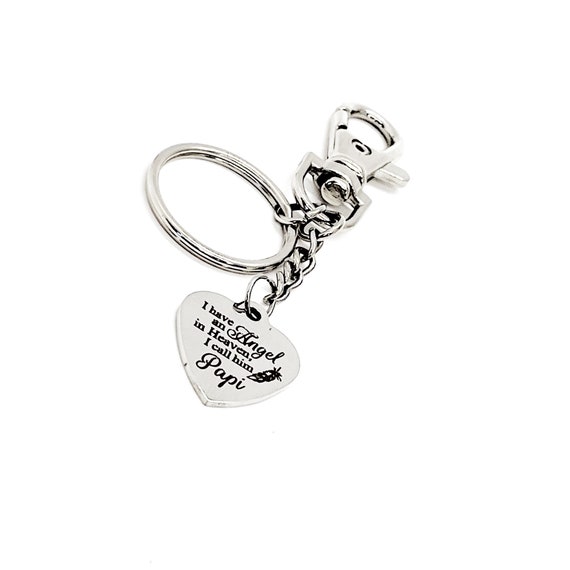Father Memorial, I Have An Angel In Heaven I Call Him Papi Keychain, Loss Of Dad, Spanish Father, Papi Memorial, Sympathy Gift
