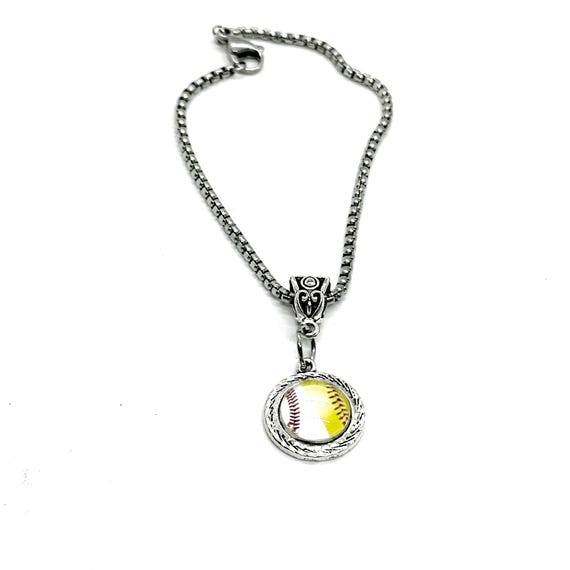 Split Baseball And Softball Mom Cabochon Charm Bracelet, Gift For Her, Sport Mom, Wife, Mama Gift, Baseball Mom, Team Mom