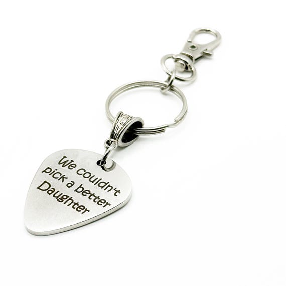 We Couldn't Pick A Better Daughter Stainless Steel Engraved Keychain Gift For Daughter Birthday Graduation Gift