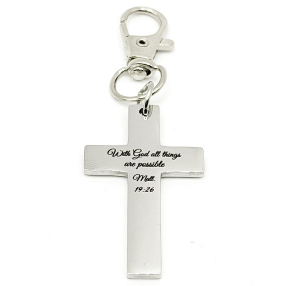With God All Things Possible Cross Charm