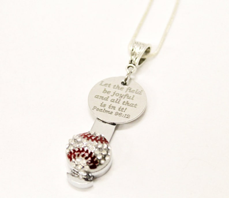 Let the Field Be Joyful Baseball Bible Verse Necklace Psalms Etsy