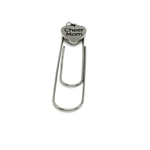 Cheer Mom Charm Bookmark, Team Moms, Cheer Squad Moms, Reader Gift, Cheerleader Mom, Planner Bookmark, Paperclip Bookmark, Book Lover