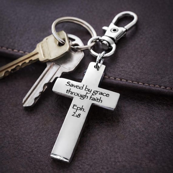 Saved By Grace Through Faith Cross Charm